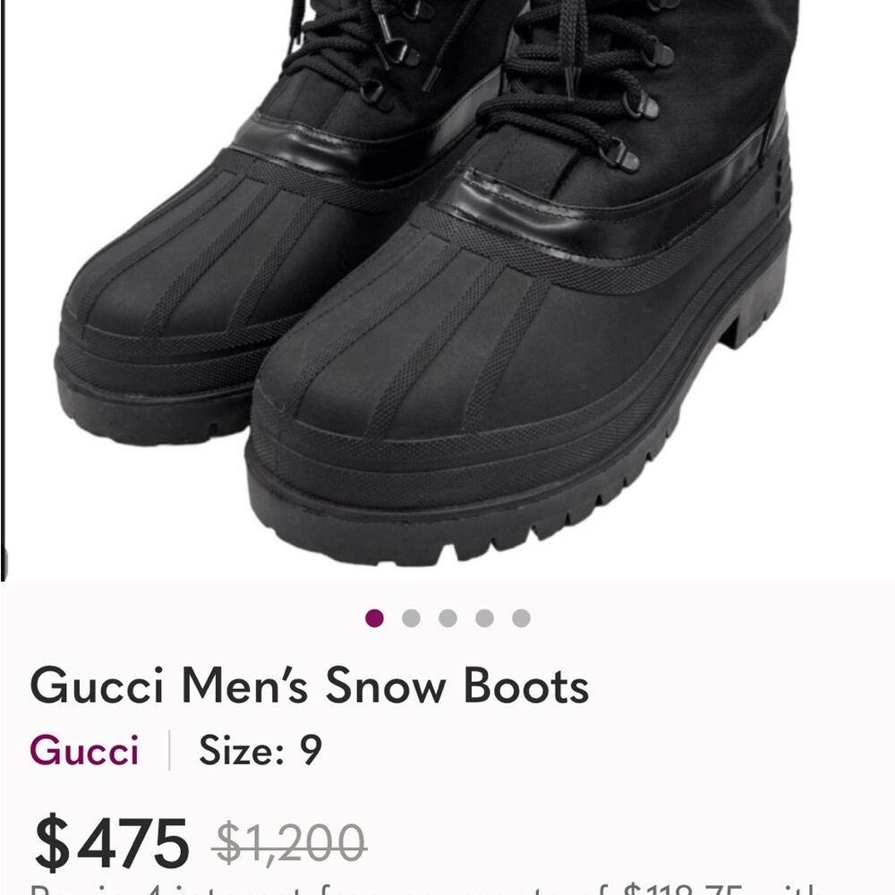 Gucci Men's Black Rain & Snow Boots. Priced to sell
